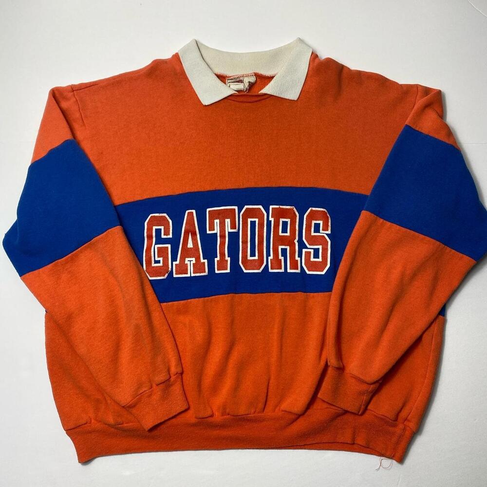 Vintage 80s nutmeg mills university of Florida Gators rugby polo/crewneck.